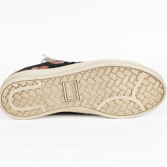 Converse X Play Comme Des Garcons CDG Pro Low Black/Red Hearts 8.5 - Picture 7 of 12